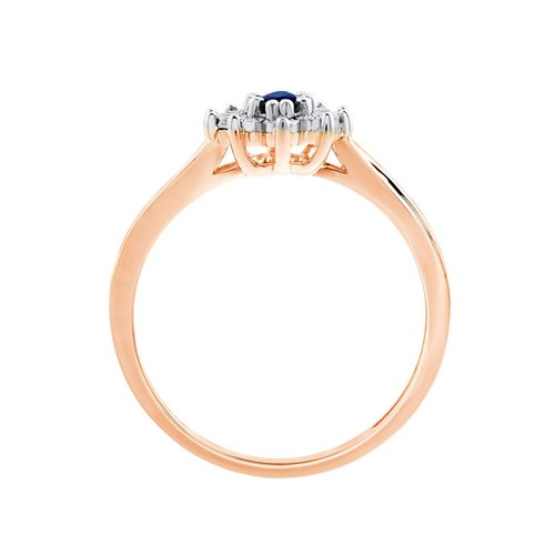 Solitaire accompagné saphir et diamant en or 18 carats
