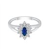 Solitaire accompagné saphir et diamant en or 18 carats