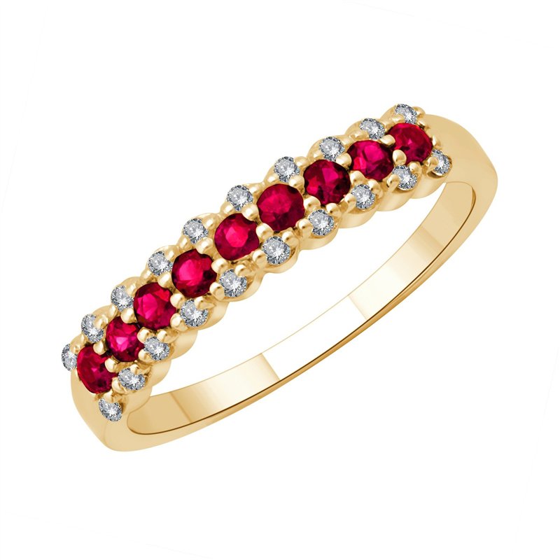 Demi Alliance diamant en or 18 carats