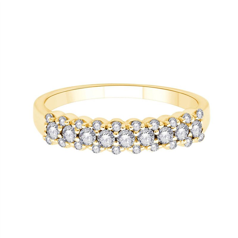 Demi Alliance diamant en or 18 carats