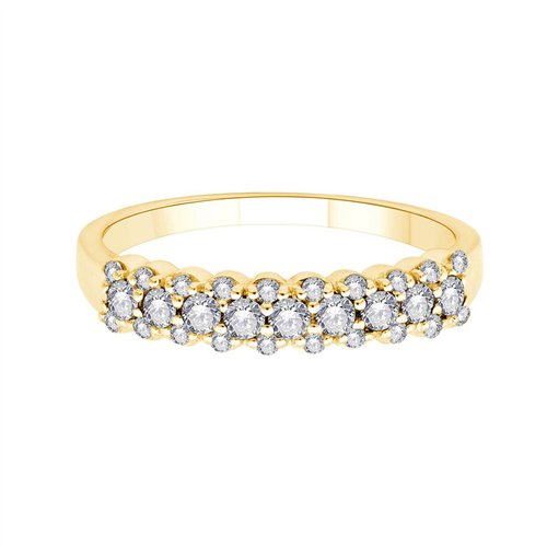 Demi Alliance diamant en or 18 carats