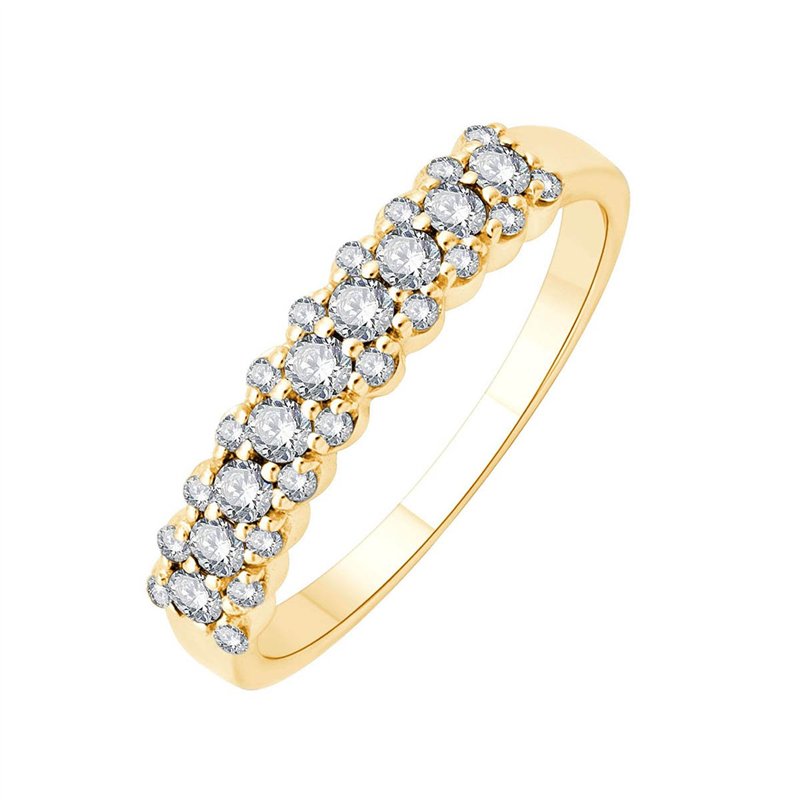 Demi Alliance diamant en or 18 carats