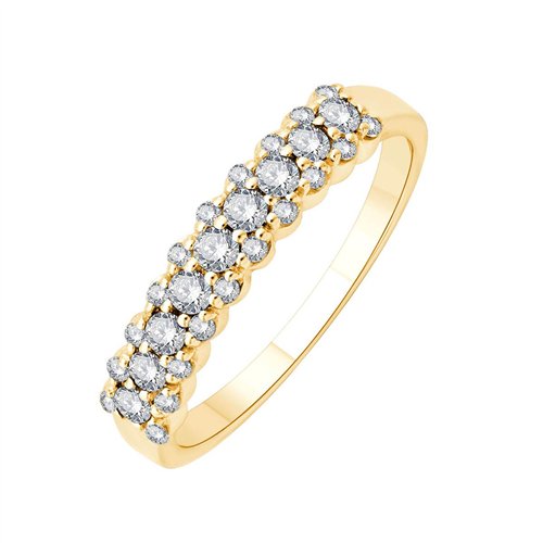 Demi Alliance diamant en or 18 carats