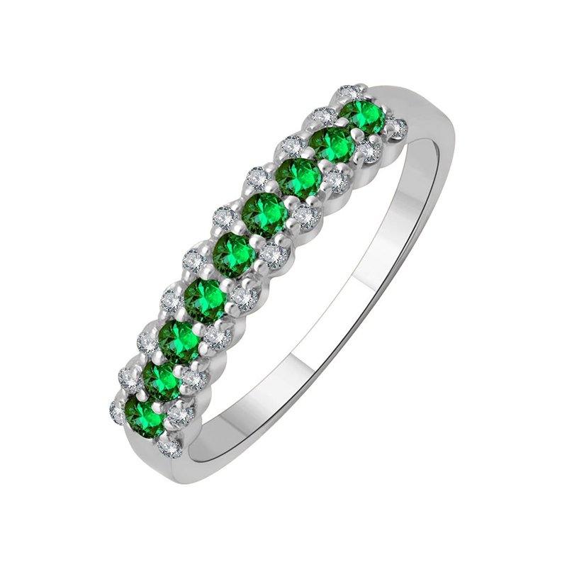 Demi Alliance diamant en or 18 carats