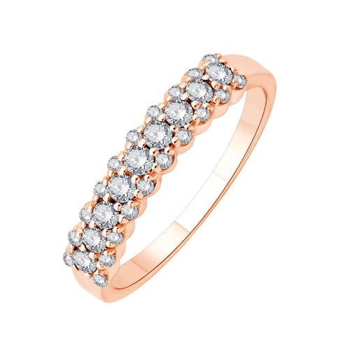 Demi Alliance diamant en or 18 carats