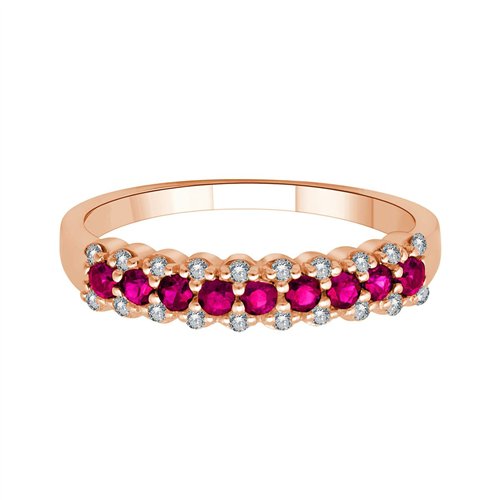 Demi Alliance diamant en or 18 carats