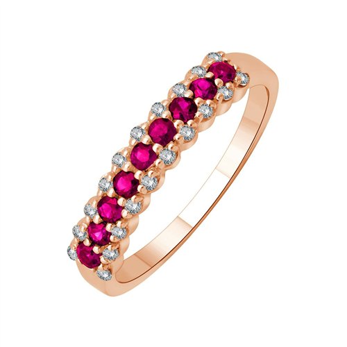 Demi Alliance diamant en or 18 carats