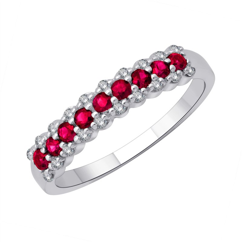 Demi Alliance diamant en or 18 carats