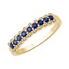 Demi Alliance serti clos saphir et diamant en or 18 carats