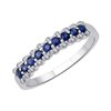 Demi Alliance serti clos saphir et diamant en or 18 carats