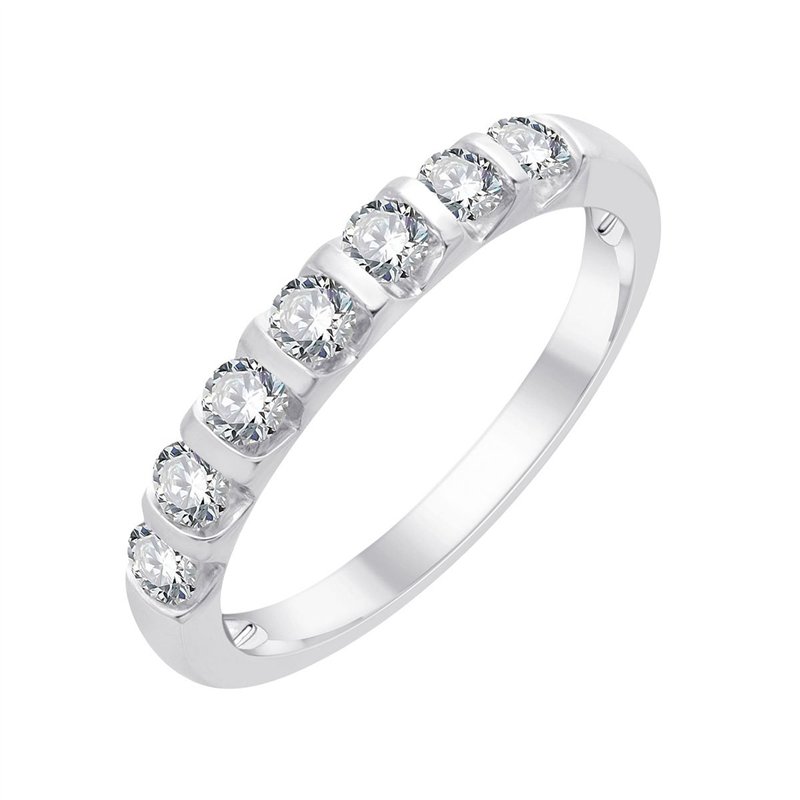Demi Alliance serti clos diamant en or 18 carats