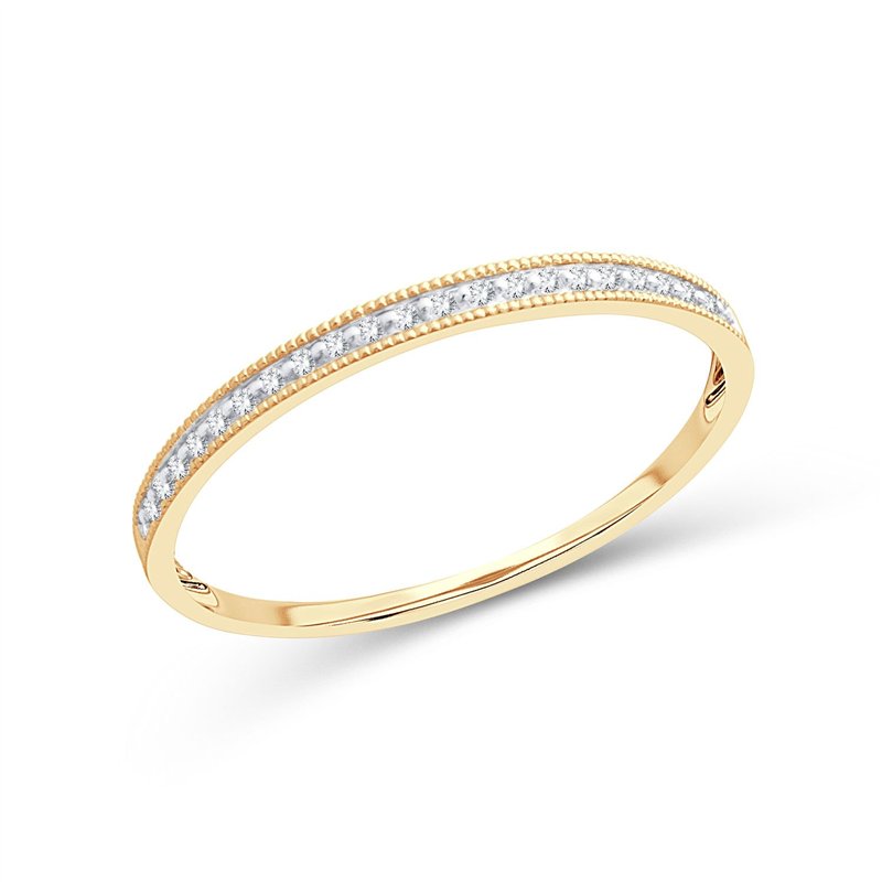 Demi Alliance serti clos diamant en or 18 carats