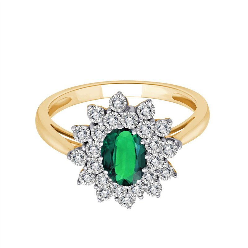 Bague émeraude et diamant en or 18 carats