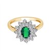 Bague émeraude et diamant en or 18 carats