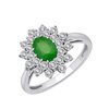 Bague émeraude et diamant en or 18 carats