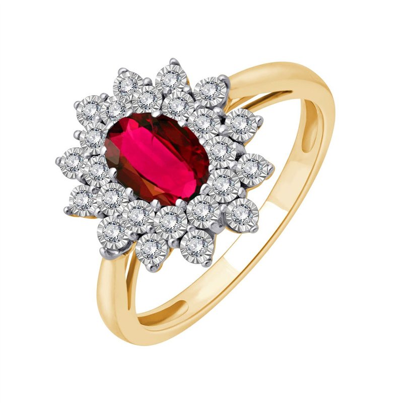 Bague rubis et diamant en or 18 carats