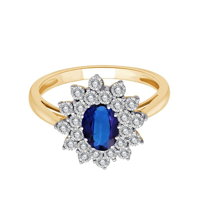 Bague saphir et diamant en or 18 carats
