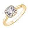 Solitaire accompagné serti clos diamant en or 18 carats