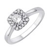Solitaire accompagné serti clos diamant en or 18 carats