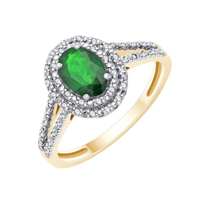 Bague émeraude et diamant en or 18 carats
