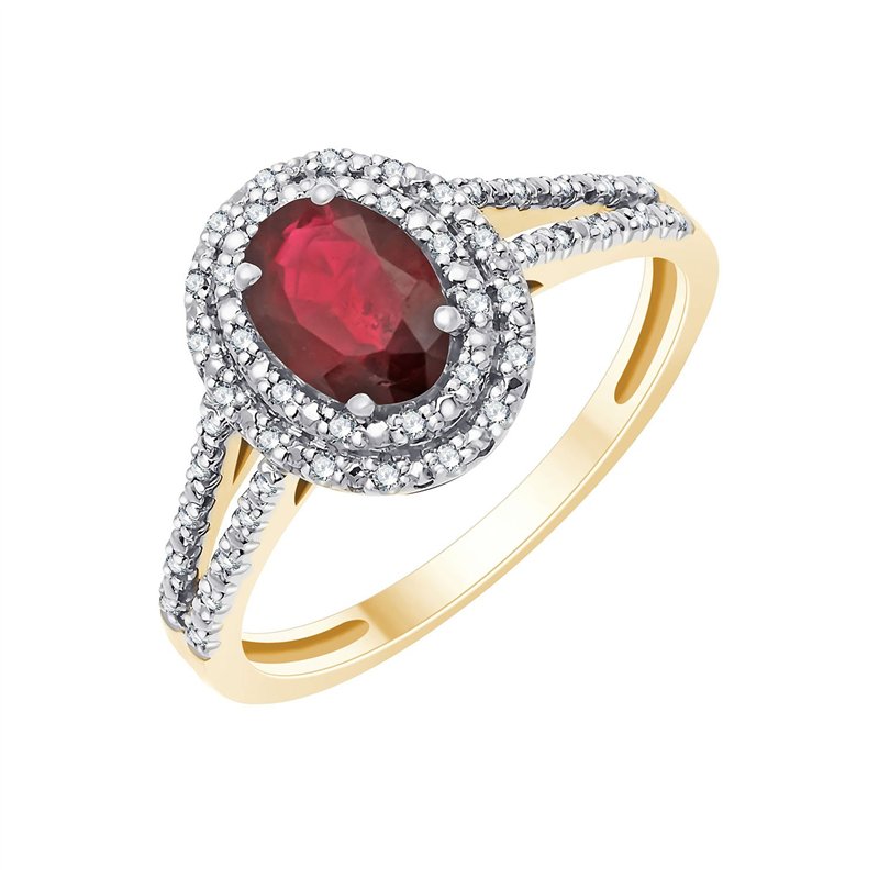 Bague rubis et diamant en or 18 carats