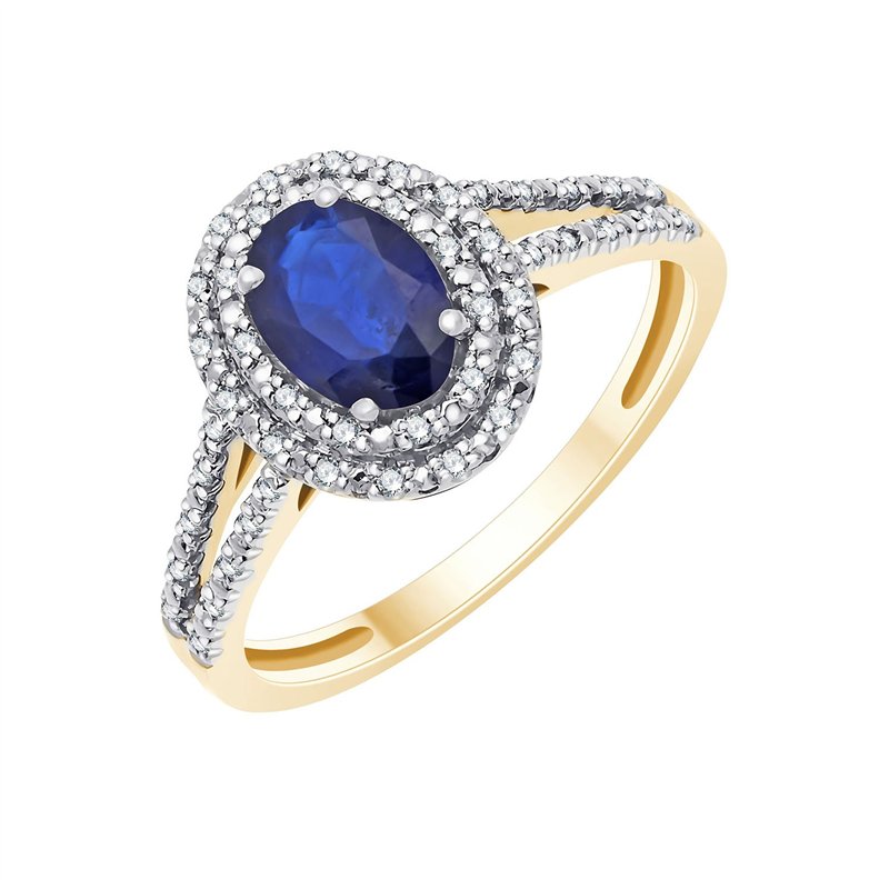 Bague saphir et diamant en or 18 carats