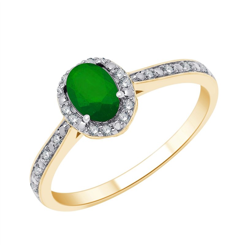Bague émeraude et diamant en or 18 carats