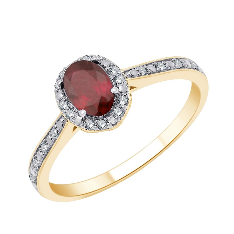 Bague rubis et diamant en or 18 carats