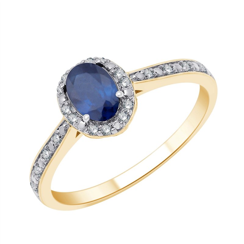 Bague saphir et diamant en or 18 carats