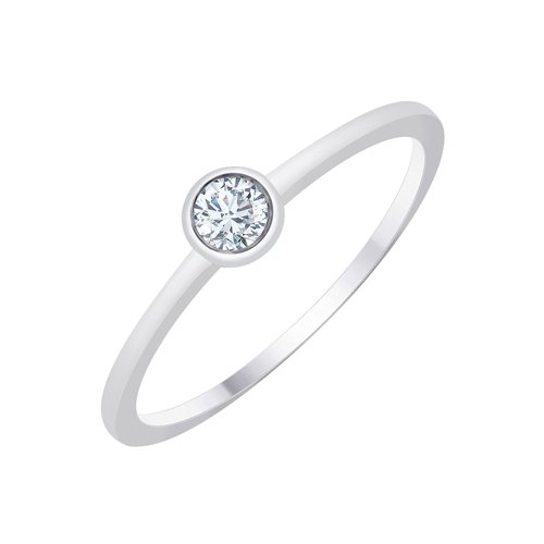 Solitaire serti clos diamant en or 18 carats