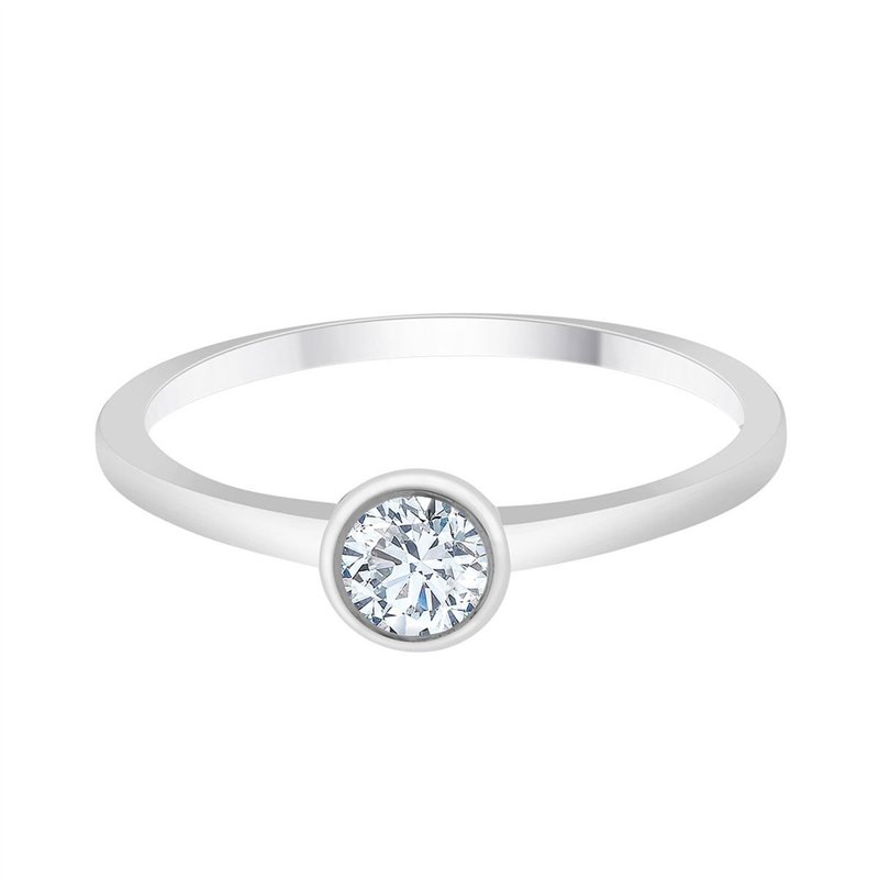 Bague serti clos diamant en or 18 carats