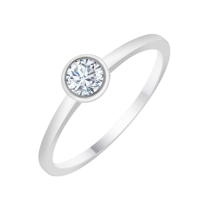 Bague serti clos diamant en or 18 carats