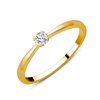Solitaire serti clos diamant en or 18 carats