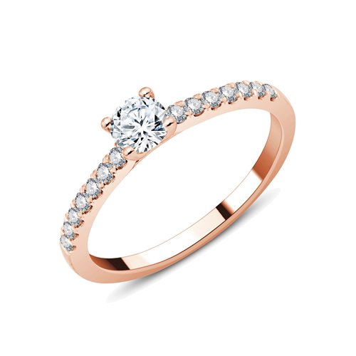 Bague serti clos diamant en or 18 carats