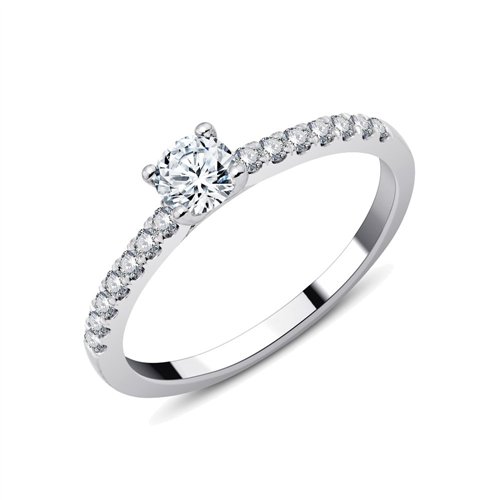 Bague serti clos diamant en or 18 carats
