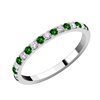 Demi Alliance émeraude et diamant en or 18 carats