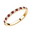 Demi Alliance serti clos rubis et diamant en or 18 carats