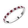 Demi Alliance serti clos rubis et diamant en or 18 carats