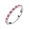 Demi Alliance serti clos rubis et diamant en or 18 carats
