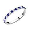 Demi Alliance serti clos saphir et diamant en or 18 carats