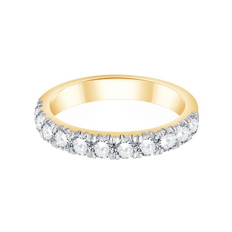 Demi Alliance serti clos diamant en or 18 carats