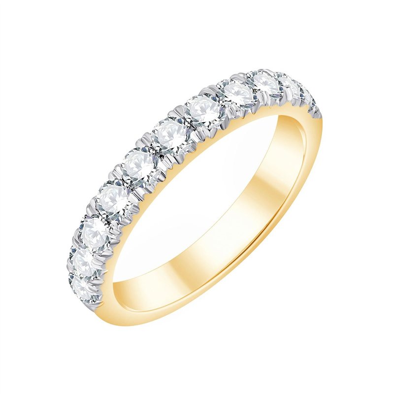 Demi Alliance serti clos diamant en or 18 carats