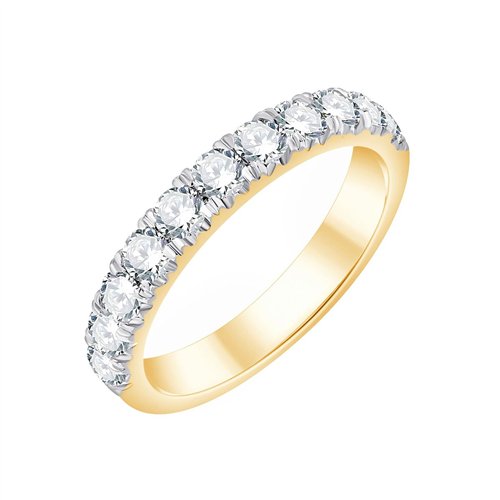 Demi Alliance serti clos diamant en or 18 carats