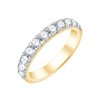 Demi Alliance serti clos diamant en or 18 carats