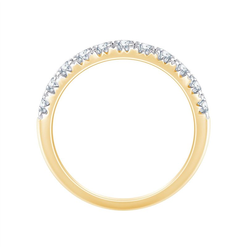 Demi Alliance serti clos diamant en or 18 carats
