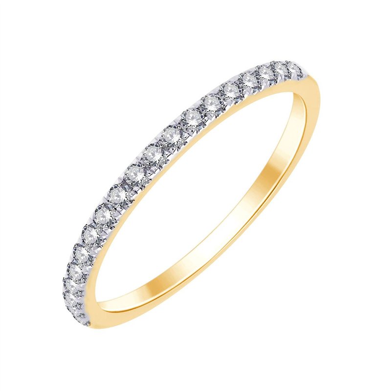 Demi Alliance serti clos diamant en or 18 carats