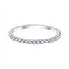 Demi Alliance serti clos diamant en or 18 carats