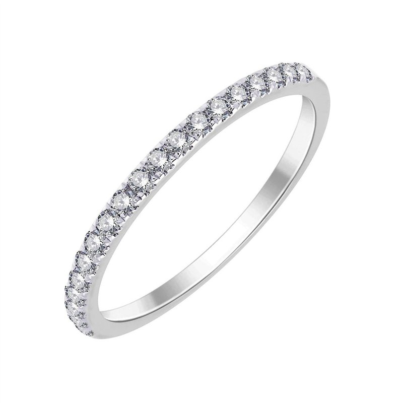 Demi Alliance serti clos diamant en or 18 carats