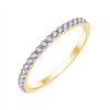 Demi Alliance serti clos diamant en or 18 carats