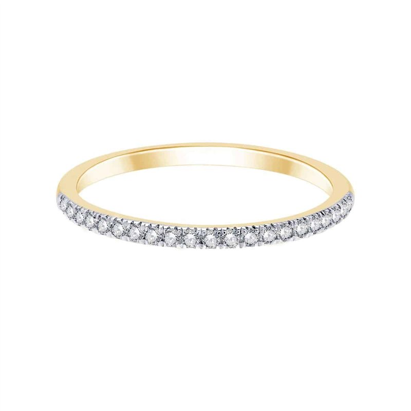 Demi Alliance serti clos diamant en or 18 carats